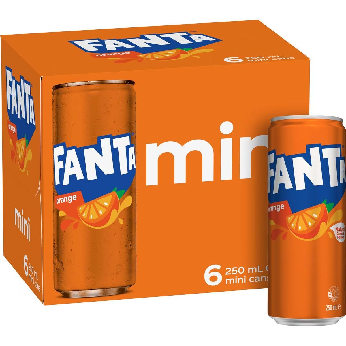 Fanta Orange Soft Drink Mini Cans 250ml X 6 Pack