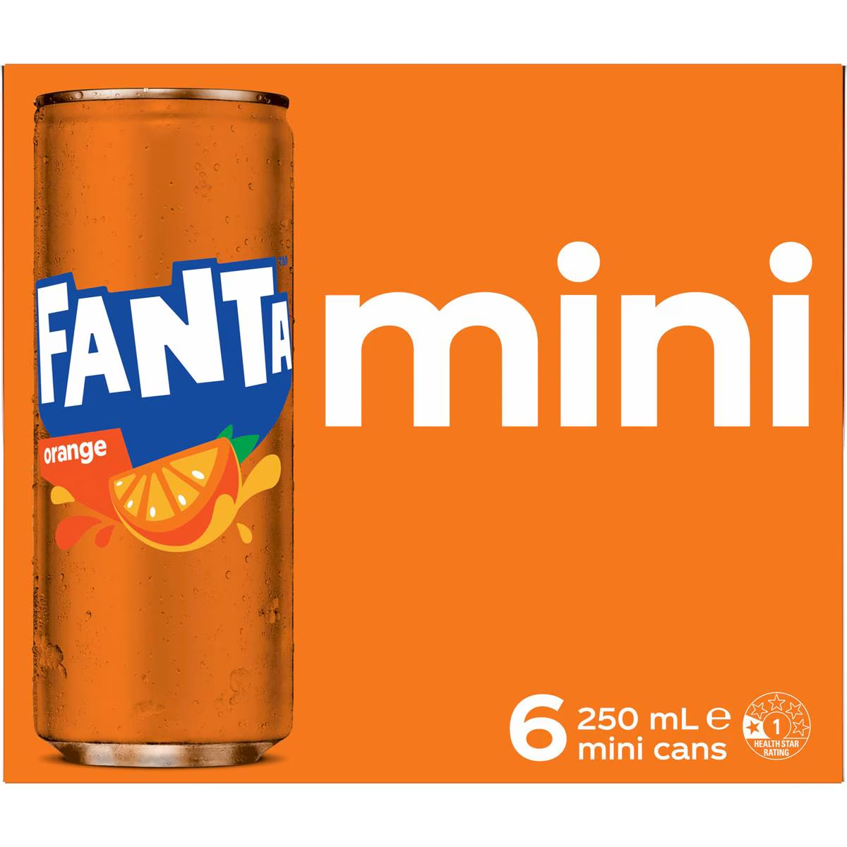 Fanta Orange Soft Drink Mini Cans 250ml X 6 Pack