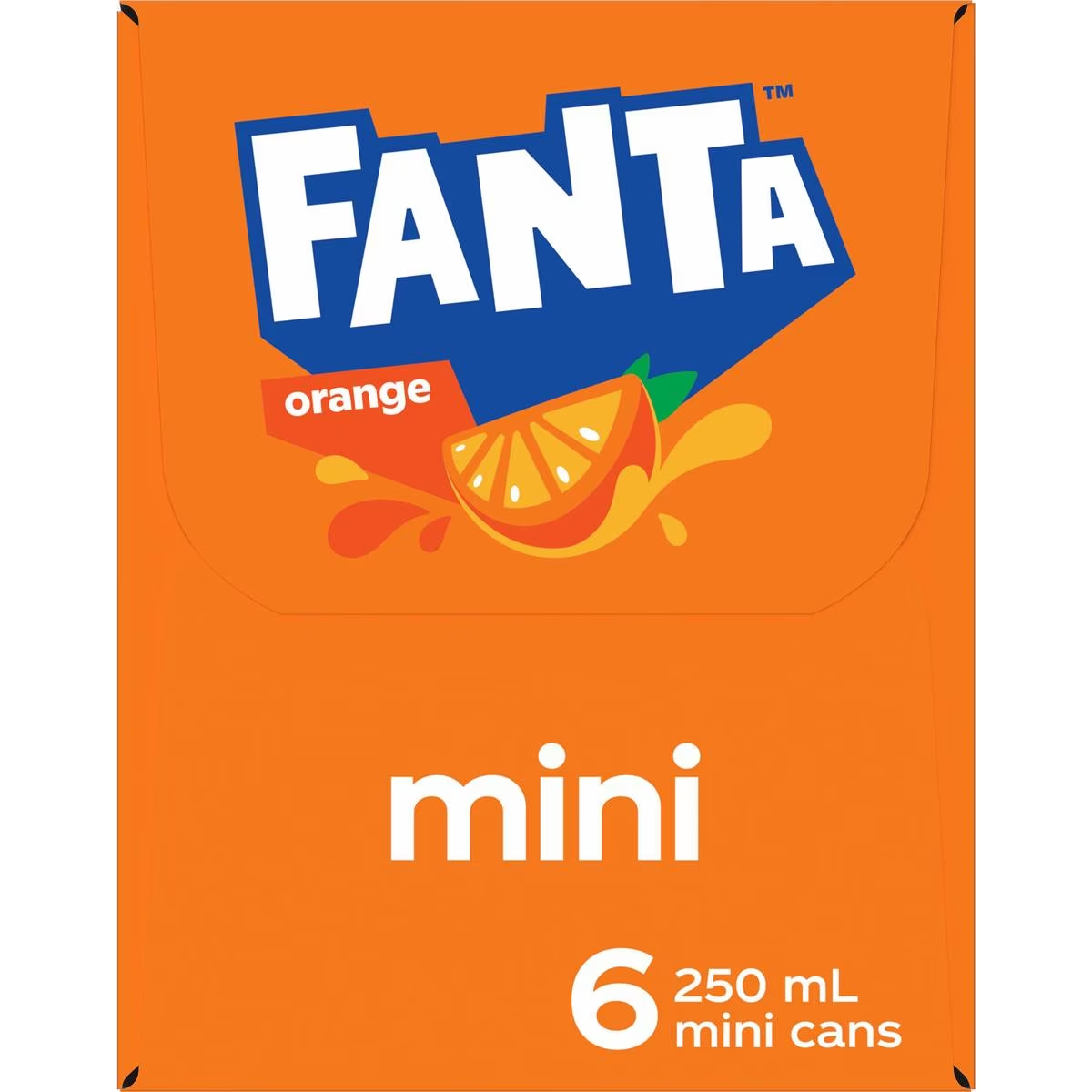 Fanta Orange Soft Drink Mini Cans 250ml X 6 Pack