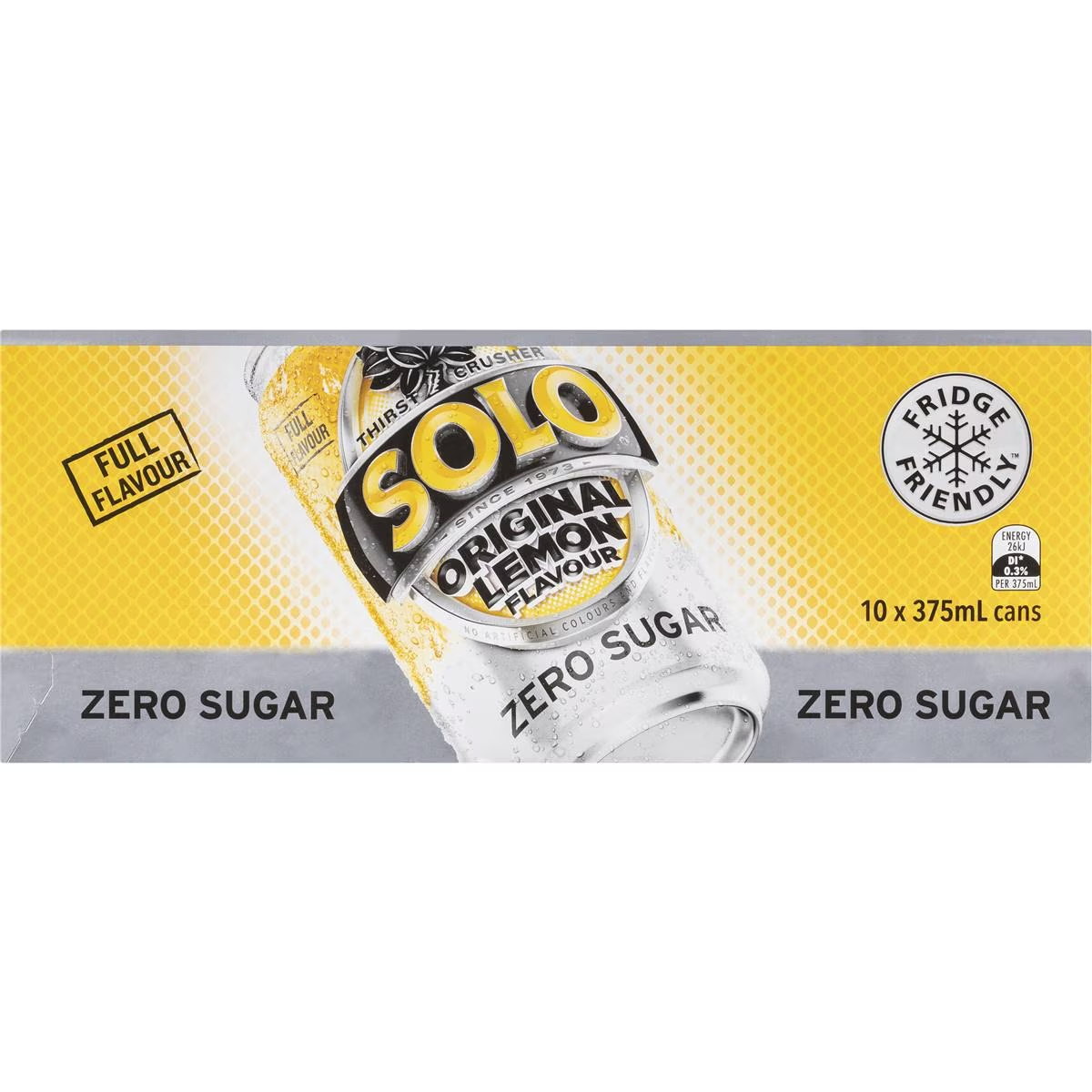 Solo Zero Sugar Original Lemon Soft Drink Cans Multipack 375ml x 10 Pack