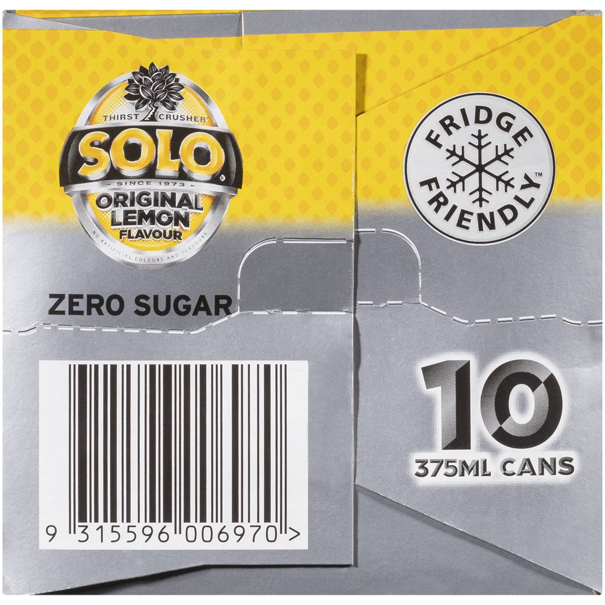 Solo Zero Sugar Original Lemon Soft Drink Cans Multipack 375ml x 10 Pack