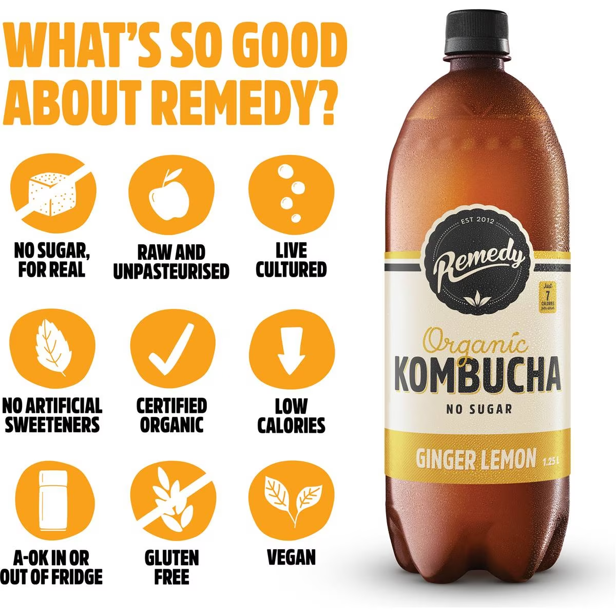 Remedy Kombucha Ginger Lemon 1.25l