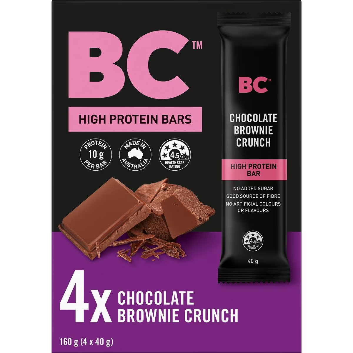 Bc Snacks High Protein Bars Chocolate Brownie Crunch 4 Pack