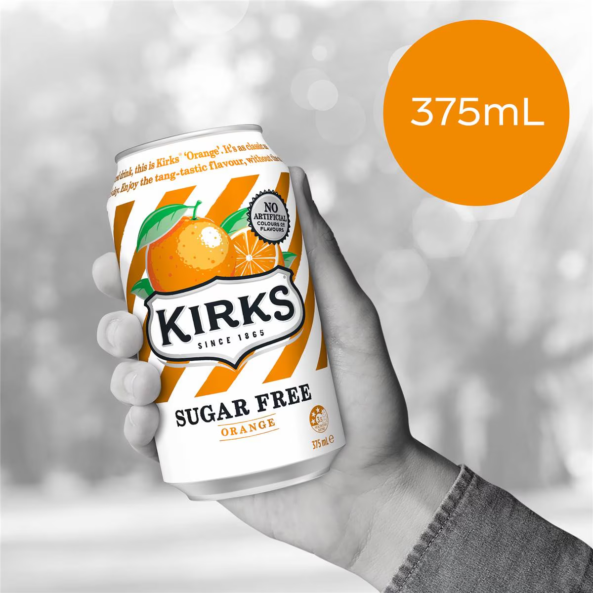 Kirks Sugar Free Orange Soft Drink Multipack Cans 375ml X 10 Pack