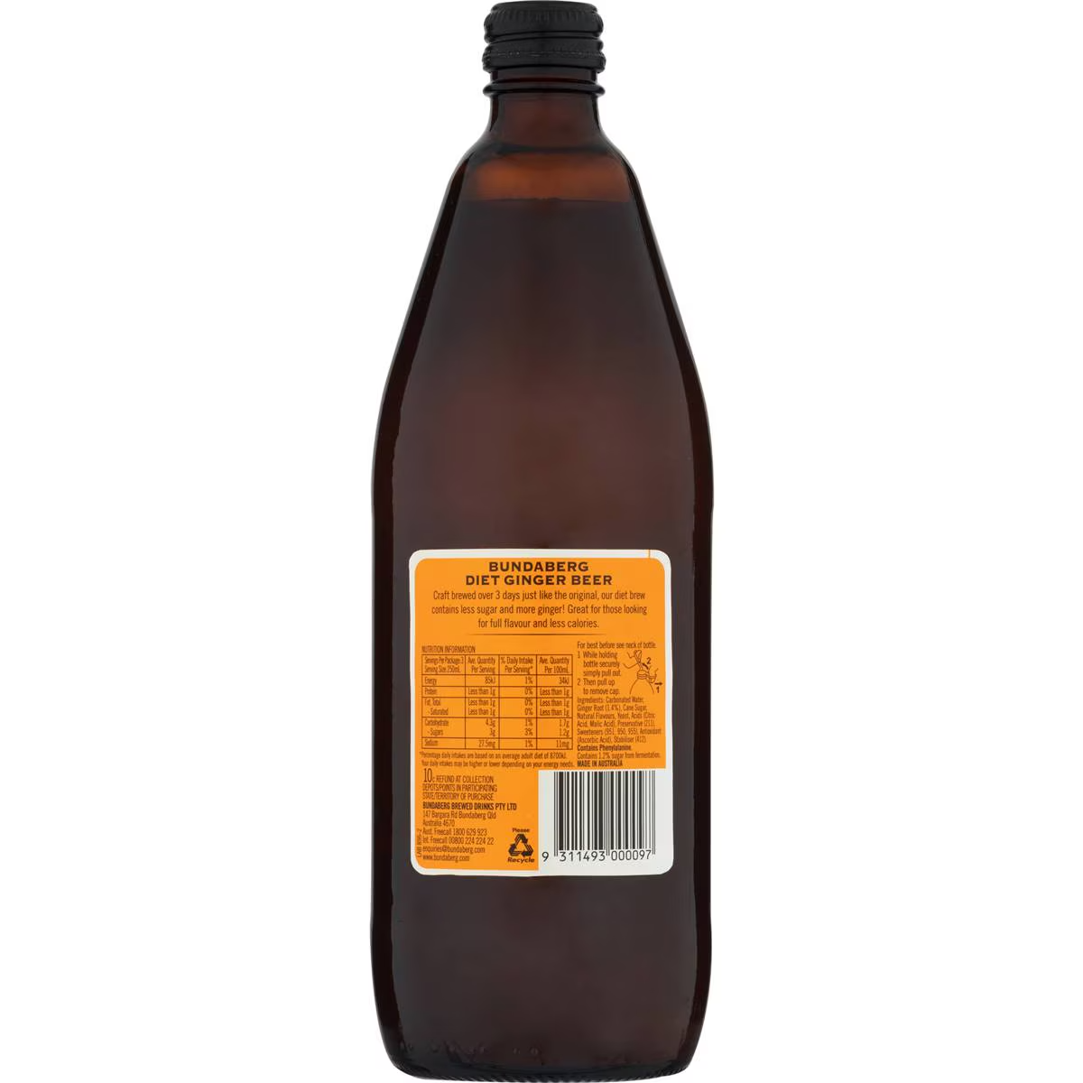 Bundaberg Diet Ginger Beer 750ml