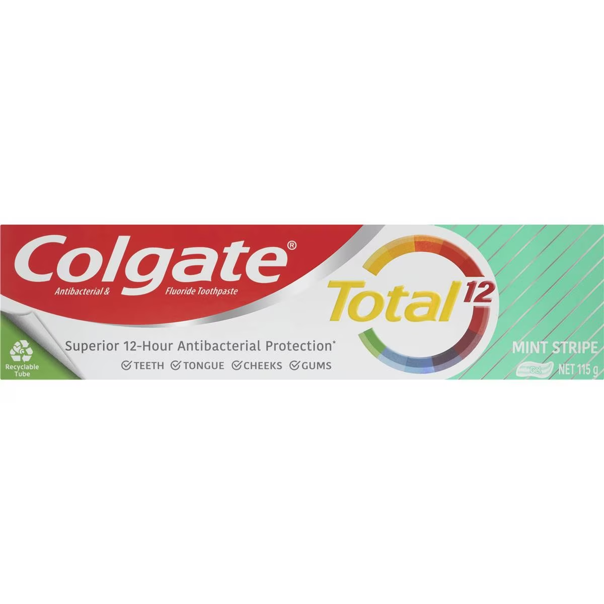 Colgate Antibacterial Toothpaste Total Mint Stripe Gel 115g