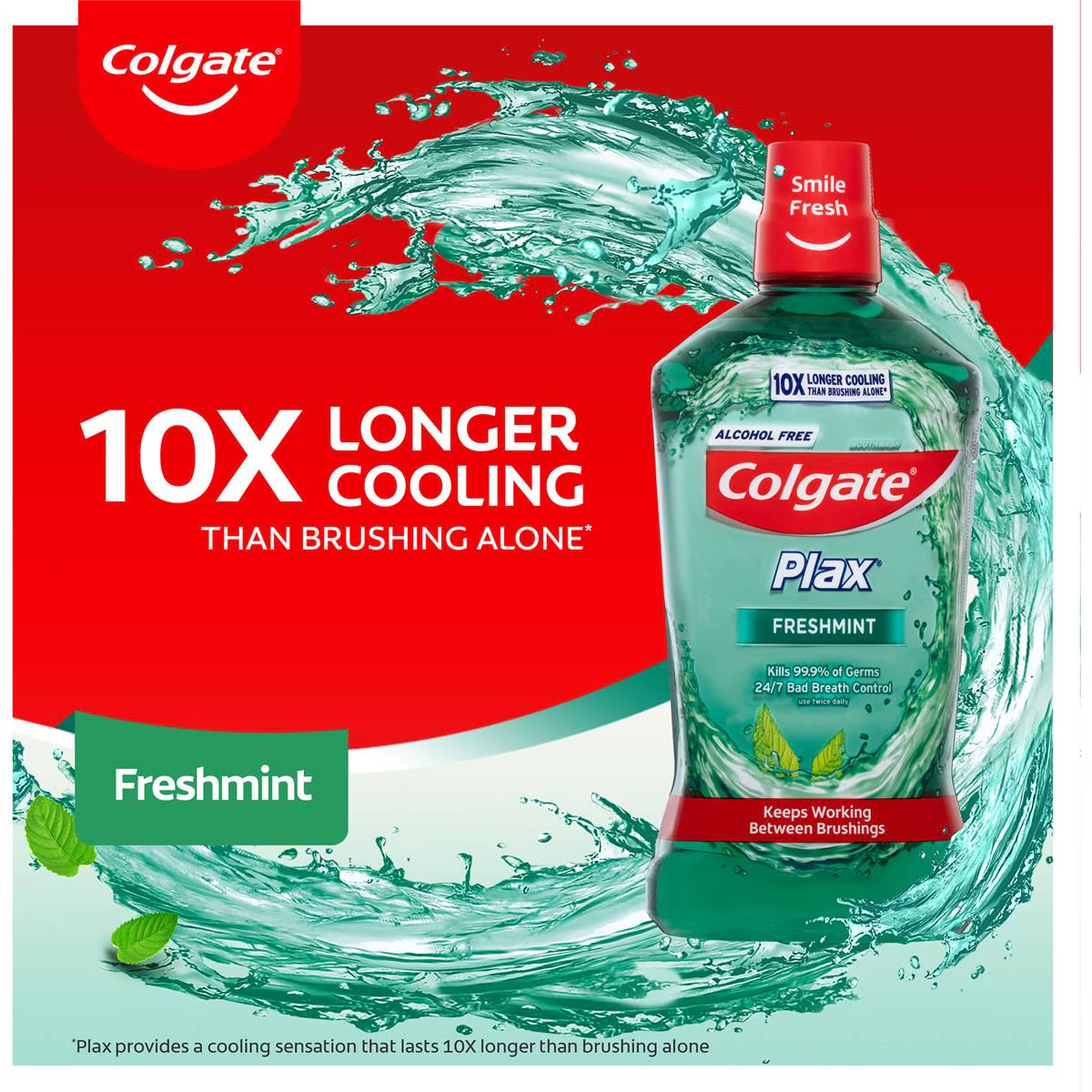 Colgate Mouthwash Freshmint Alcohol Free - Plax 250ml