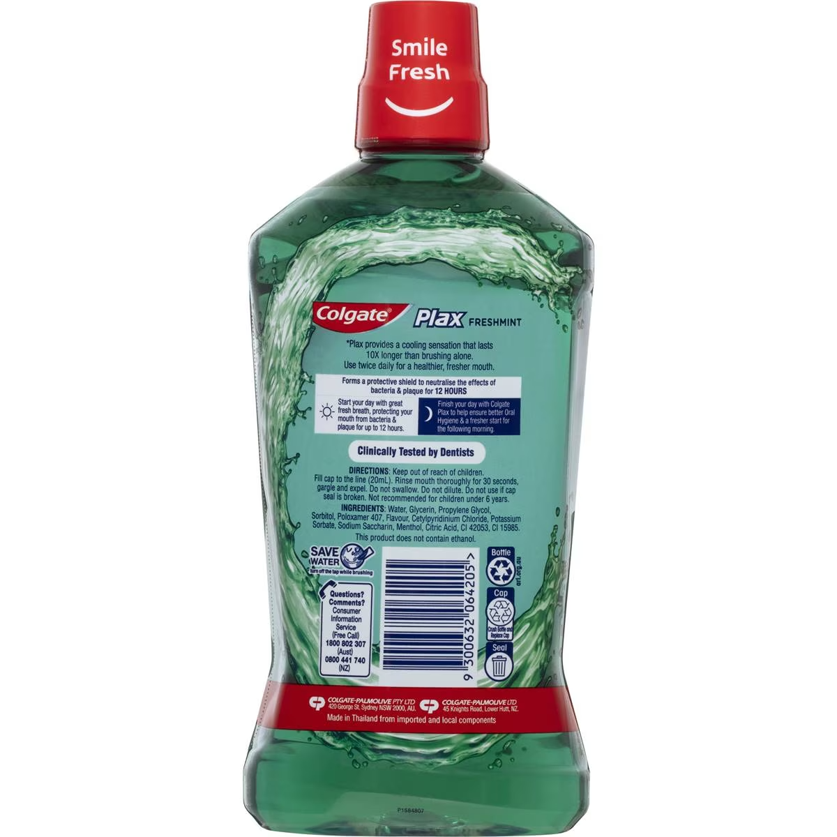 Colgate Mouthwash Freshmint Alcohol Free - Plax 1l