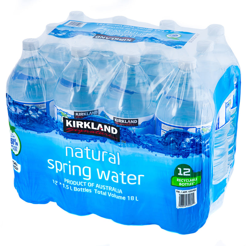 Kirkland Signature Natural Spring Water 12 x 1.5L Bottles