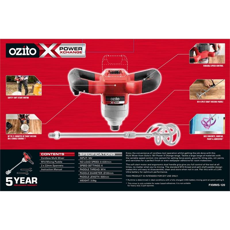 Ozito PXC 18V Cordless Multi Mixer - Skin Only