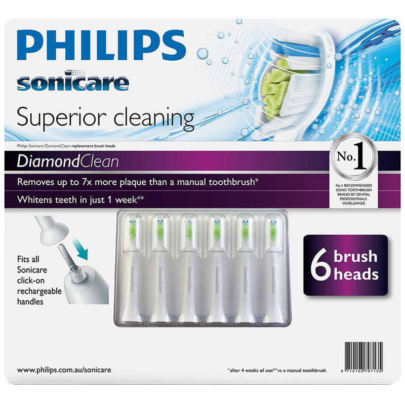 Philips Sonicare Diamond Clean Electric Toothbrush Heads - 6pk
