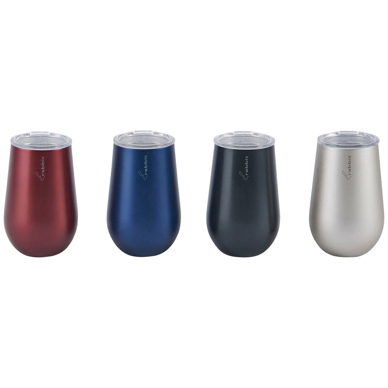 Rabbit Double Wall Stainless Steel Wine Tumbler Set, 4-pack