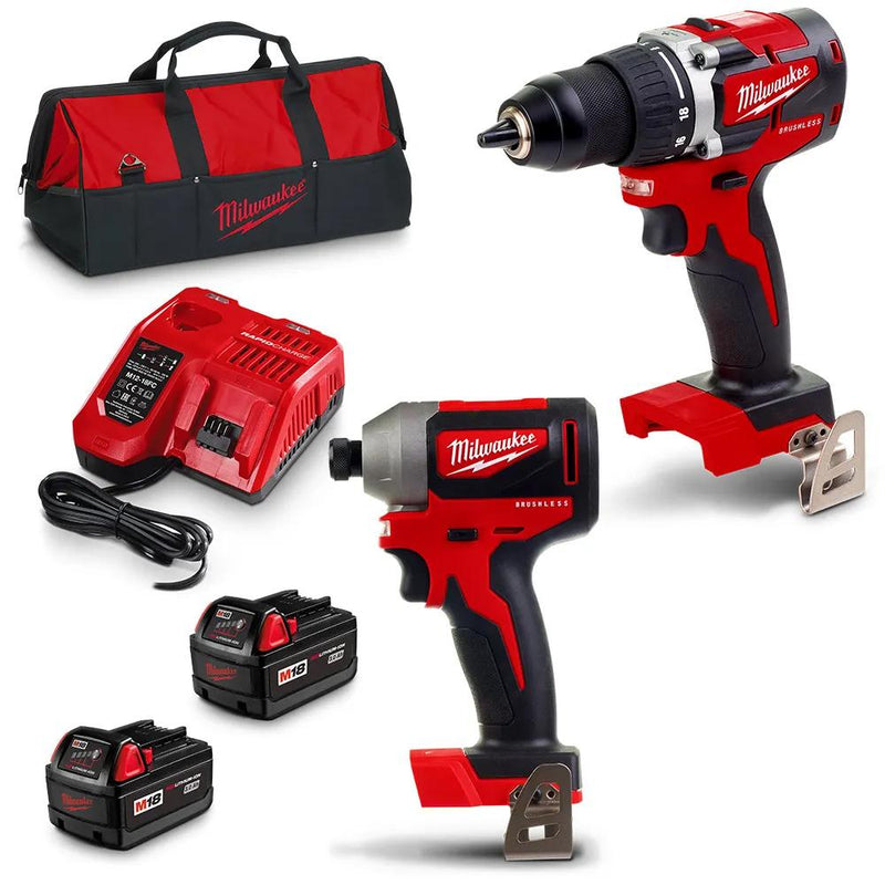 MILWAUKEE 18V Brushless 2 Piece 2 x 3.0Ah Combo Kit M18CBLPP2A-302B