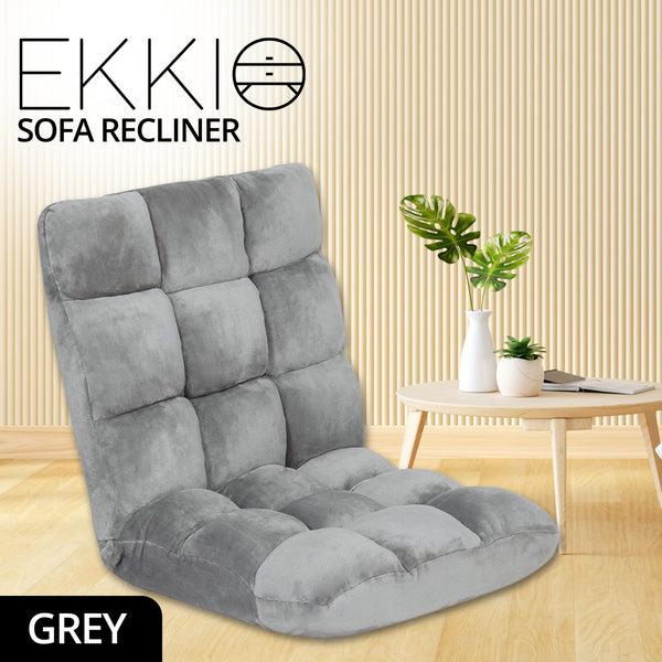 EKKIO Adjustable Floor Chair Lounge Sofa Bed Recliner (Silver Grey) EK-FLSR-100-LZQ