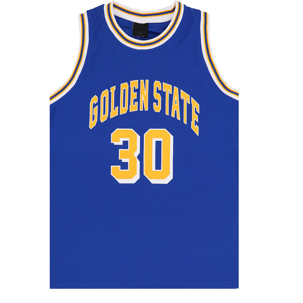 Kid's Basketball Jersey Tank Boys Sports T Shirt Tee Singlet Tops Los Angeles, Royal Blue - Golden State 30, 10