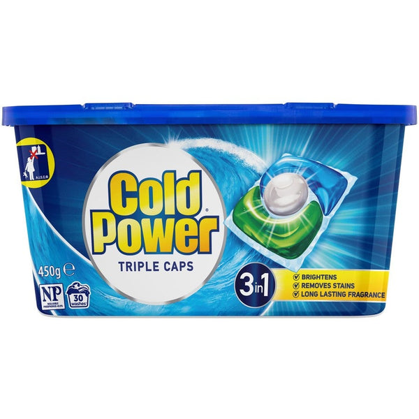 Cold Power Triple Caps Laundry Detergent 30 Pack
