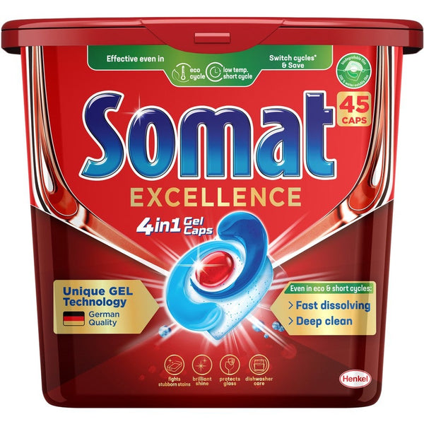Somat Excellence 4-in-1 Machine Dishwasher Tablets 45 Pack